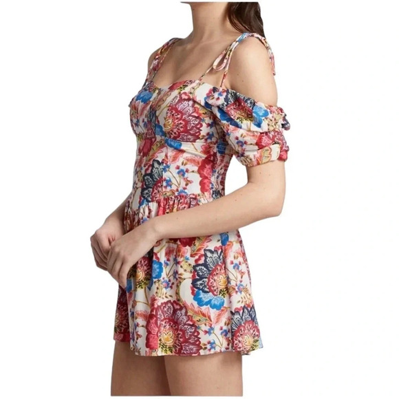 MISA Los Angeles Ruchika Floral Puff Sleeve Romper Size M NWT - Picture 5 of 15